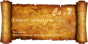 Cserei Urzulina névjegykártya